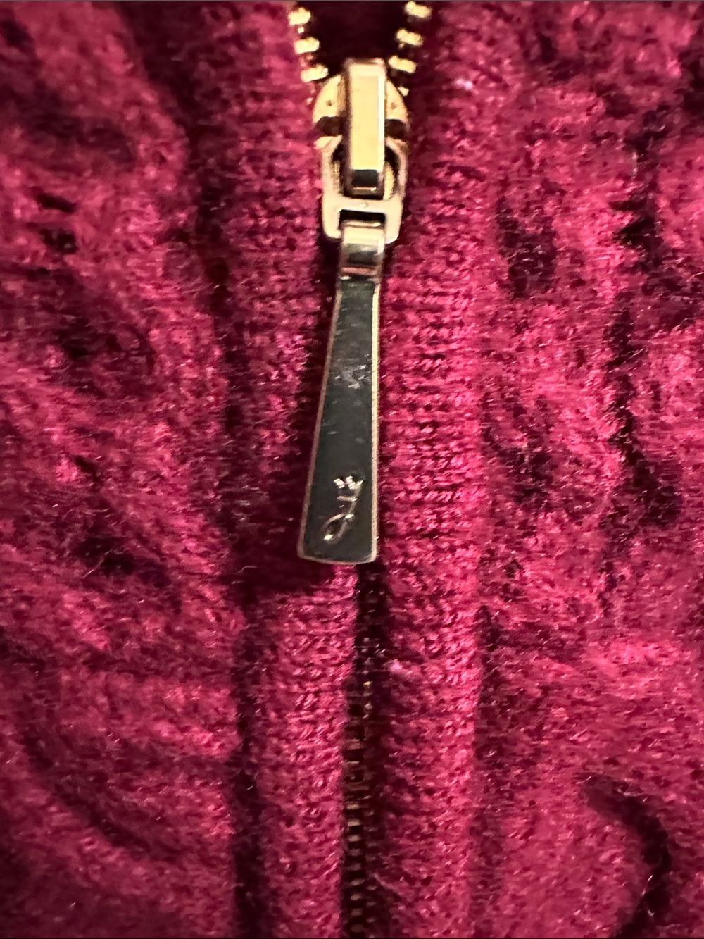 Jacadi Girls Cable-Knit Zipper Sweater in Deep Red - Picture 3 of 4